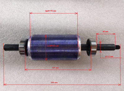 Ротор L=205мм, Lраб.=75мм, D=46мм ПН-1100(19) c FLT20